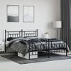 vidaXL Sturdy Metal Bed Frame with Elegant Design, Headboard and Footboard, Extra Storage Space, Black - 3 of 4