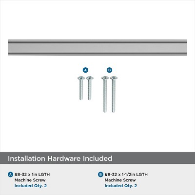 Polished Chrome Modern Bar Cabinet Pull with Mounting Hardware