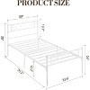 Bed Frame with Headboard and Footboard Featuring Iron Heart Design, Platform Bed for Boys and Girls, No Box Spring Needed, Easy Assembly - 4 of 4