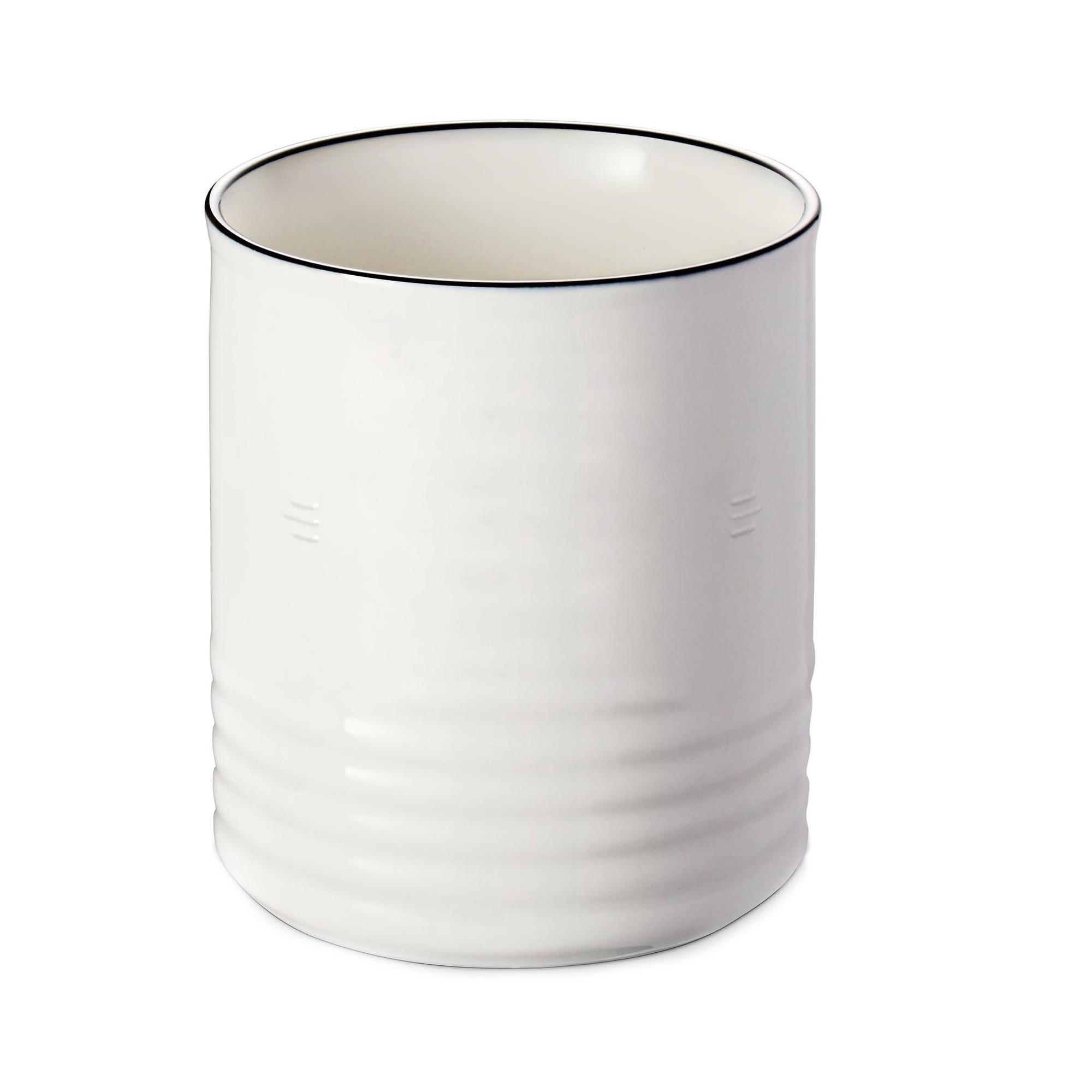 Aoibox Extra Large Kitchen Utensil Holder, Farmhouse Utensil Crock with Cork Mat, Ceramic Utensil Organizer for Countertop, Kitchen Decor &Gift, White