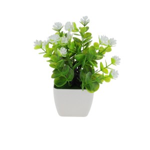 Unique Bargains Realistic Artificial Plants Eucalyptus & Lotus Arrangement Plastic 2.95"x2.95"x7.48" 1 Pcs - 1 of 4