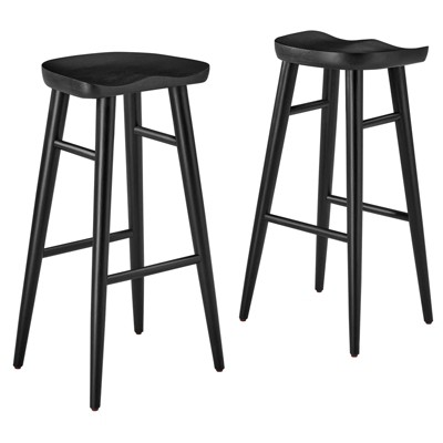 Modway Saville Backless Wood Bar Stools - Set of 2