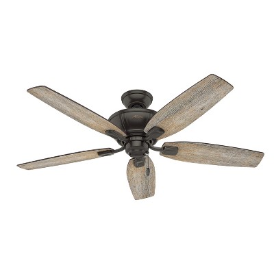 52" Noble Bronze Ceiling Fan with LED Light and Reversible Blades