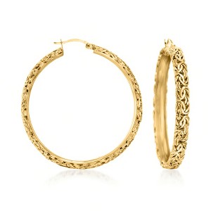 Ross-Simons 18kt Yellow Gold Over Sterling Silver Extra Large Byzantine Hoop Earrings - 1 of 4