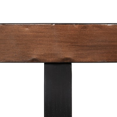 Bronze and Black Round Metal Coffee Table with Criss-Cross Base