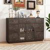 Christopher Knight Home Mirae 55.1'' Vintage Storage Cabinet with 7 Drawers, 2 Glass Doors and Adjustable Shelves - 2 of 4