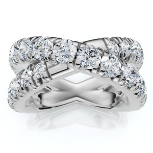 Pompeii3 3Ct Diamond Heavy Crossover Right Hand Ring 14k Gold or Platinum Lab Created - 1 of 4