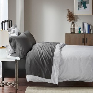 Elegant Fluffy Solid Cotton Sheet Set, All Season Bedding Set, Cozy Home Textile for Lux Bedroom Decor - 1 of 4