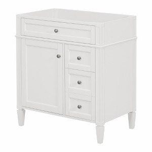 Gulches Modern Minimalist Bathroom Vanity, Solid Wood Frame, Amber Storage, 30" Independent Cabinet - 1 of 4