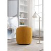 CAVINAS Teddy Fabric Swivel Accent Armchair, Barrel Chair with Ergonomic Backrest & Black Powder-Coated Metal Ring - 4 of 4
