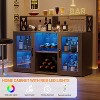 Wine Bar Cabinet with Wine Rack, Coffee Bar Cabinet with Glass Holder, 47" Liquor Cabinets with Power Outlet and Storage, Led Lights, Glass Door - 4 of 4