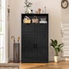 USIKEY Storage Cabinet with 2 Adjustable Drawers & 2 Barn Doors, Standing Cupboard with 2 Shelf, Floor Cabinet for Living Room, Home Office, Kitchen - 2 of 4