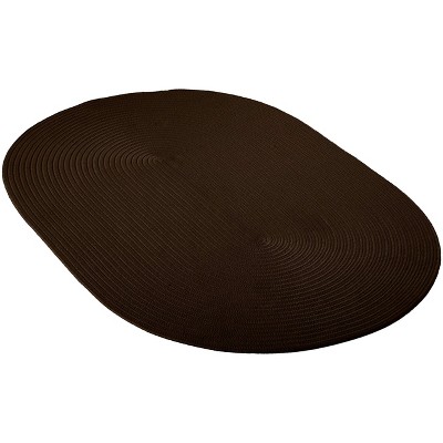 Braided Black Oval Synthetic Easy-Care 36"x24" Rug