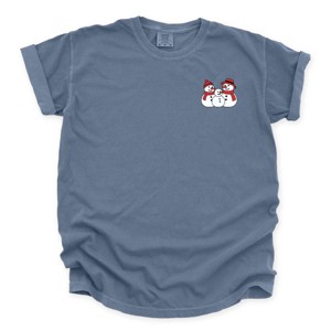 Snowman Family - Women's Garment Dyed Graphic T-Shirt - 1 of 4