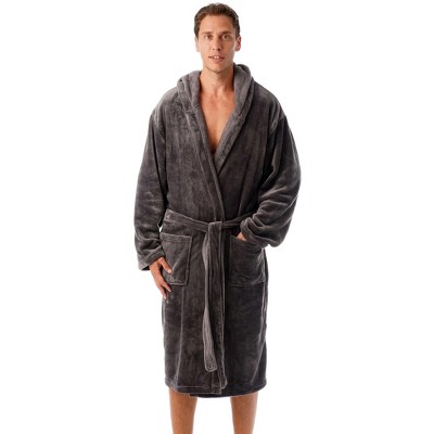 #followme Ultra Soft Velour Robe for Men with Hood (Charcoal Grey, XX-Large)