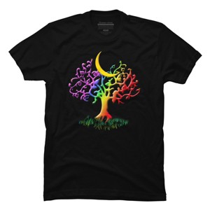 Adult Design By Humans Rainbow Pride Tree of Life By Fluffydstroyer T-Shirt - 1 of 2