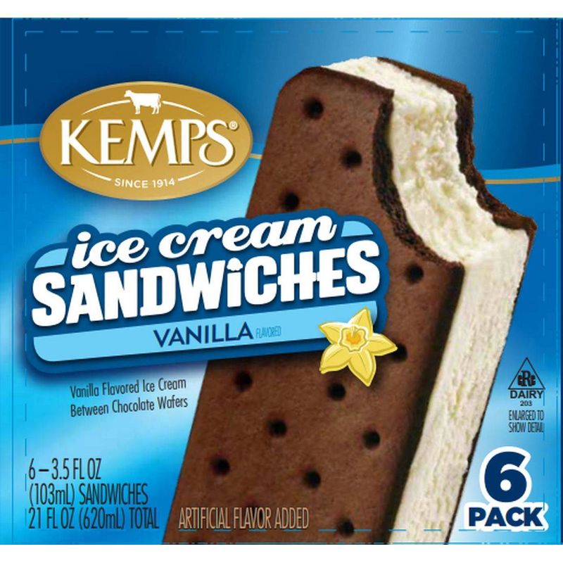 Kemps Vanilla Ice Cream Sandwich - 6pk, 3 of 4