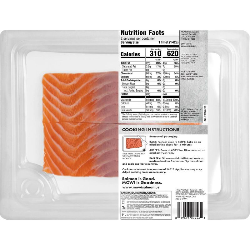 MOWI Fresh Skinless Atlantic Salmon - 2pk/10oz, 4 of 7