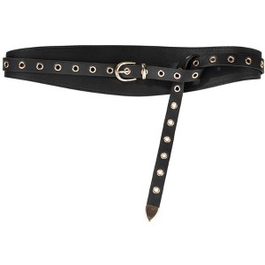 INSPIRE CHIC Women's Dresses Faux Leather Metal Buckle Vintage Wide Waist Belt - 1 of 4