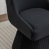 SEYNAR Modern Velvet 360 Degree Swivel Armless Dining chair Set of 6 - 4 of 4