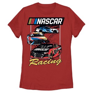 Womens NASCAR Racing Cars Retro Sketch T Shirt - 1 of 4