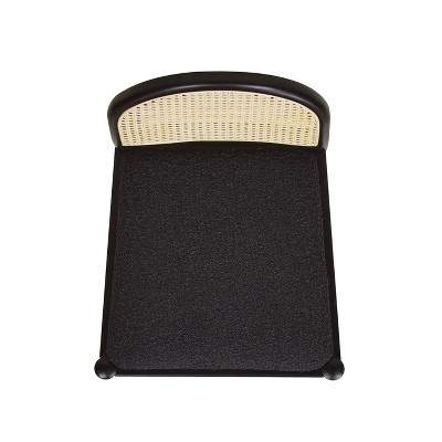 Ebony Black Boucle Oak Counter Stools with Cane Back, Set of 2