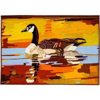 Olivia's Home Gliding Goose Doormat – 22" x 32", Indoor/Outdoor Mat with Soaring Waterfowl Scene for Nature-Inspired Entryways