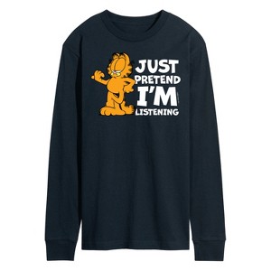 Men's - Garfield - Pretend I'm Listening Long Sleeve Graphic T-Shirt - 1 of 4