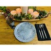 Essential Decor & Beyond 13" White Glass Charger with Gold Swirling Spirals Modern Design Set of 4 - 2 of 4