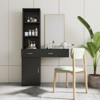 SEVOBAL Dressers Hair Vanity Desk with Cabinet and Multi Layer Storage for Bedroom or Salon, Black, 39.76"*13.19"*66.93" - 2 of 4