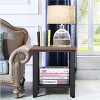 Tangkula Industrial Coffee End Table Bedside Nightstand with Shelf Black/Silver - 2 of 4