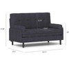Racxily Corduroy Upholstered Sleeper Sofa, Adjustable 2 Seat Sofas, Convertible Lounge Couch and Guest Bed, Loveseat for Living room - 3 of 4