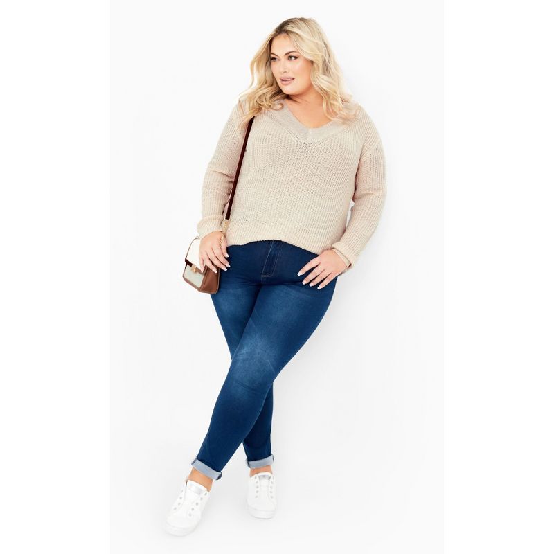 Women's Plus Size Kasey Sweater - oatmeal | AVENUE, 2 of 8
