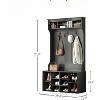 Fontoi Hall Trees, Hall Tree with Bench and Shoe Storage, Freestanding Coat Rack with Seating for Entryway Home Office, Black, 15.8"*70.9"*39.4" - 2 of 4