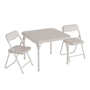 Boys and Girls Folding Table and Chair Set of 3, Featuring a Portable Table and Chairs with Soft Pu Cushions - 1 of 4