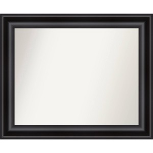 34" x 28" Non-Beveled Grand Black Wall Mirror - Amanti Art: Modern Rectangle, Polystyrene Frame - 1 of 4