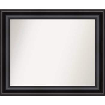 34" x 28" Non-Beveled Grand Black Wall Mirror - Amanti Art