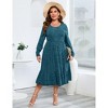WhizMax Women's Classic Ribbed Knit Sweater Dress Plus Size Stretchy Comfy Casual Fall Dress - 2 of 4