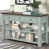 OUTSUPPLY Solid Pine Wood Console Table with 3 Drawers & 2 Shelves, Vintage Entryway Sofa Table - 4 of 4