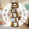 Aheaplus 4-tier/ 5-tier Bookshelf for Home Office, 360 Rotating,  Corner Bookcase - 4 of 4