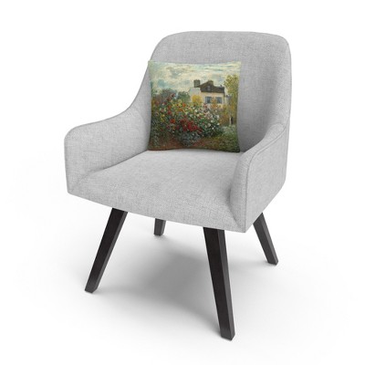 Claude Monet Garden Scene 16" Square Polyester Throw Pillow