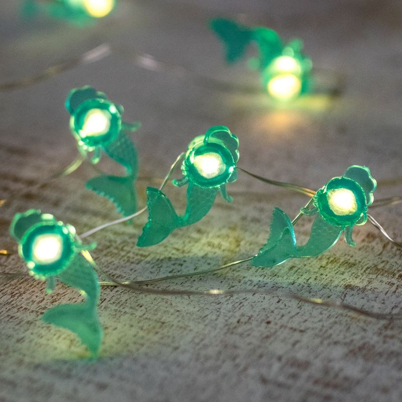 Northlight 10-Count LED Teal Mermaid Fairy Lights - Warm White, 1 of 6
