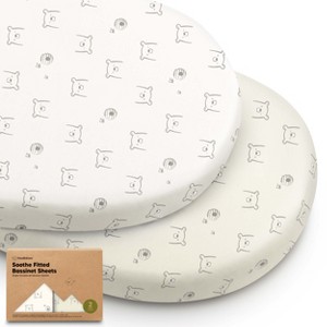 KeaBabies Organic Bassinet Sheet for Baby Girls, Boys, 2-Pack Soothe Bassinet Fitted Sheets, Bedside Bassinet Mattress Sheet - 1 of 4