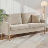 Dyonery 68" Loveseat Sofa, Mid Century Modern Small Couch for Living Room, Linen Fabric 2 Seater Sofa with Deep Cushion, Solid Wood Frame - 2 of 4