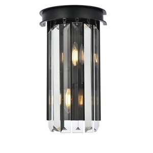 Elegant Lighting Sydney 2 light Matte Black Wall Sconce Clear Royal Cut Crystal - 1 of 4