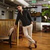 Campus Sutra Men Men's Midnight Black Self-Design Wave Shirt - 3 of 3