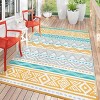 Lahome Waterproof Outdoor Back to College Series Reversible Boho Plastic Straw Mat for Patio,Balcony,Deck - 2 of 4