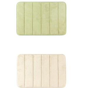 Unique Bargains Soft Thick Absorbent Quick Dry Bathroom Bath Rugs Non-Slip 2 Pcs - 1 of 4