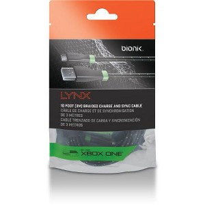 Bionik - BIONIK BNK-9012 Xbox One LYNX  Controller Charge & Sync Cable - Tangle Free - 1 of 4