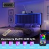 AMERLIFE Button Tufted Platform Bed Frame with LED Lights and Charging Station - 4 of 4